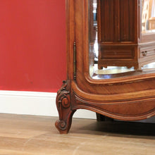 Load image into Gallery viewer, x Sold Antique French Armoire French Walnut Bevelled Mirror Linen Press Storage Cabinet B10872
