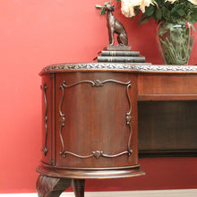 Load image into Gallery viewer, x SOLD Antique English Mahogany Desk, Kidney Shaped Ladies Desk Office Desk with Drawer B10787
