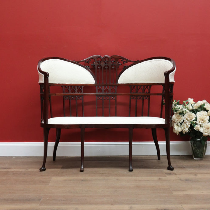 Antique French Settee Chair Armchair, 2 Seater Conversation Chair, Lounge, Sofa B10674