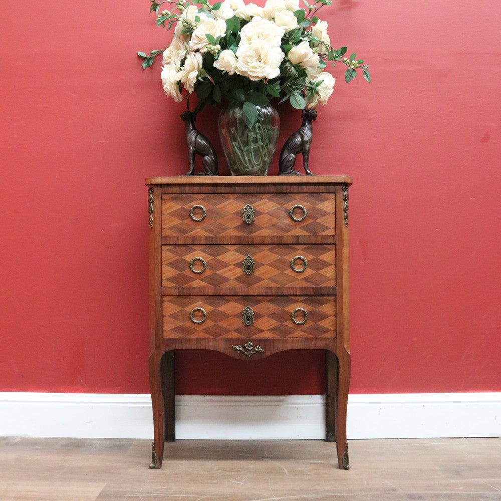 Antique French Walnut, Parquetry Chest of Drawers, Hall Cabinet Large Side Table B11034