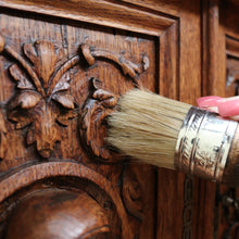 Load image into Gallery viewer, 20cm Natural Bristle with Timber Handle and Metal Ferrule Wax and Polish Brush
