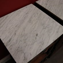 Load image into Gallery viewer, x SOLD Pair of French Bedside Tables, Antique French Oak and Marble Lamp Table Bedsides B10150
