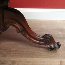 Load image into Gallery viewer, Antique English Rosewood Dining Table, Single Pedestal Kitchen Table Entry Foyer B11110
