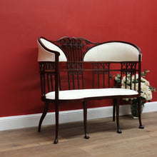 Load image into Gallery viewer, x SOLD Antique French Settee Chair Armchair, 2 Seater Conversation Chair, Lounge, Sofa B10674
