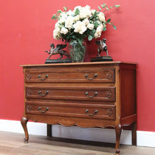 Load image into Gallery viewer, x SOLD Antique French Chest of Drawers, Dark Oak Chest of Three Drawers, Hall Cabinet B10931
