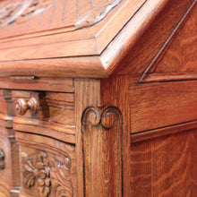 Load image into Gallery viewer, x SOLD Antique French Oak Desk, French Oak Two Drawer Drop Front Writing Bureau Desk B11045

