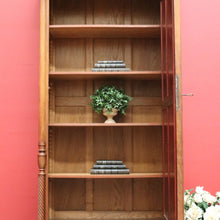 Load image into Gallery viewer, x SOLD Antique French Walnut and Bevelled Glass Door Bookcase Display China Cabinet. B10339
