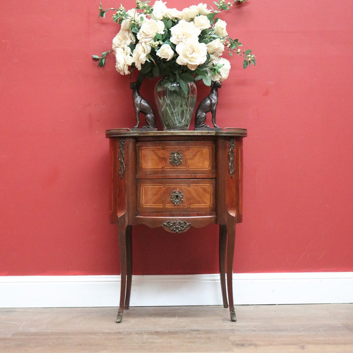 Antique French Bedside Table Marble and Gilt Brass Lamp Side Table, Drinks Table B11072