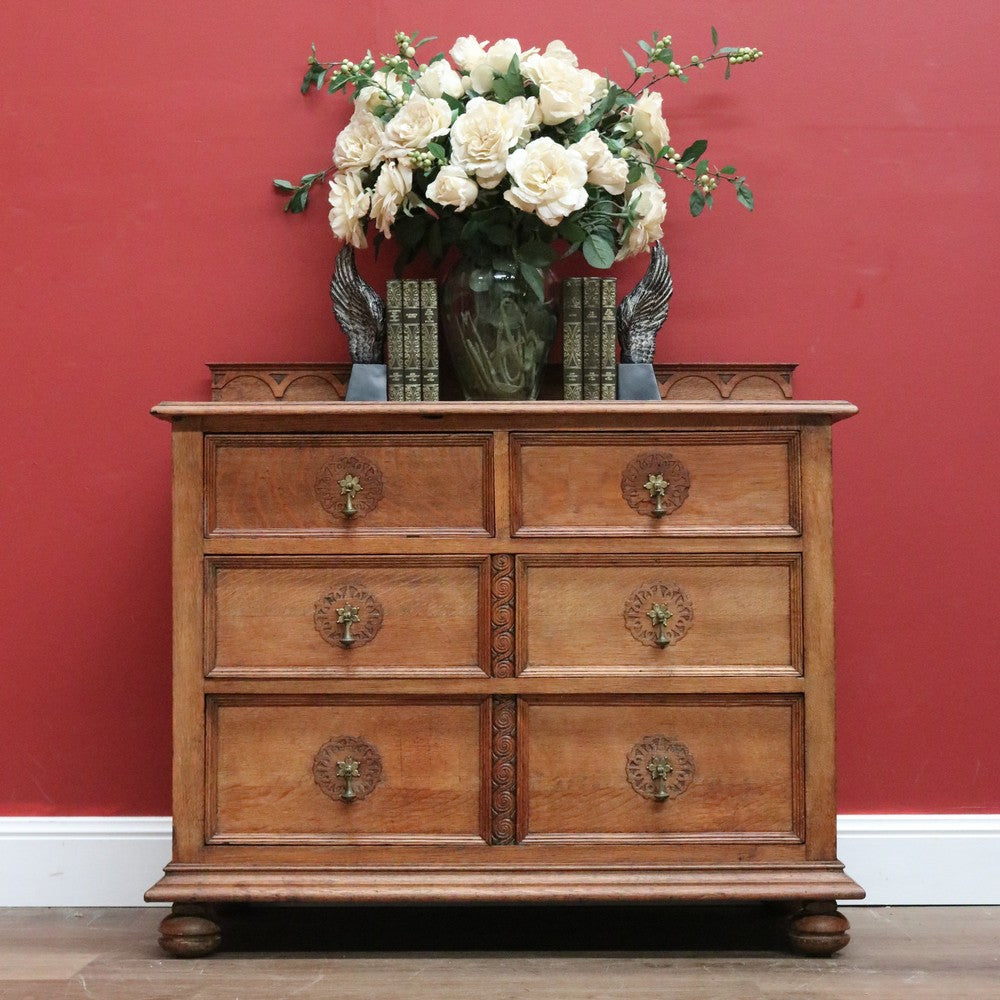 Antique French Chest of Drawers, French Oak 5 Drawer Hall Cupboard, Sideboard B10820
