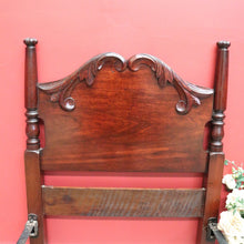 Load image into Gallery viewer, x SOLD Antique Australian Cedar Single Carved Bed, Head, Foot and rails B10733
