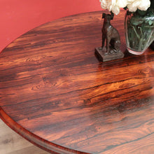 Load image into Gallery viewer, Antique English Rosewood Dining Table, Single Pedestal Kitchen Table Entry Foyer B11110
