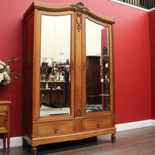Load image into Gallery viewer, x SOLD Wardrobe, Armoire, Antique French Oak and Mirror Wardrobe Armoire Gilt Brass B10467
