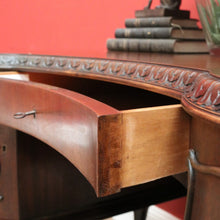 Load image into Gallery viewer, x SOLD Antique English Mahogany Desk, Kidney Shaped Ladies Desk Office Desk with Drawer B10787
