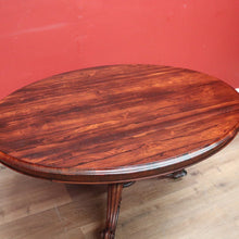 Load image into Gallery viewer, Antique English Rosewood Dining Table, Single Pedestal Kitchen Table Entry Foyer B11110
