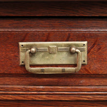 Load image into Gallery viewer, X SOLD Pair of Antique French Bedside Cabinet Oak and Marble Lamp Side Tables Cupboards. B10202
