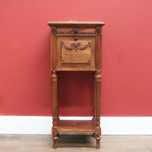 Load image into Gallery viewer, x SOLD Antique French Walnut and Marble Top Lamp Table, Bedside Cabinet, Bedside Tables B10836
