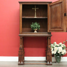 Load image into Gallery viewer, x SOLD Antique French Oak Sacramental Cabinet Gothic Hall Cupboard, Storage Cabinet. B10108
