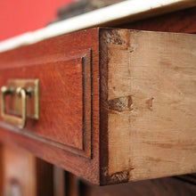 Load image into Gallery viewer, X SOLD Pair of Antique French Bedside Cabinet Oak and Marble Lamp Side Tables Cupboards. B10202
