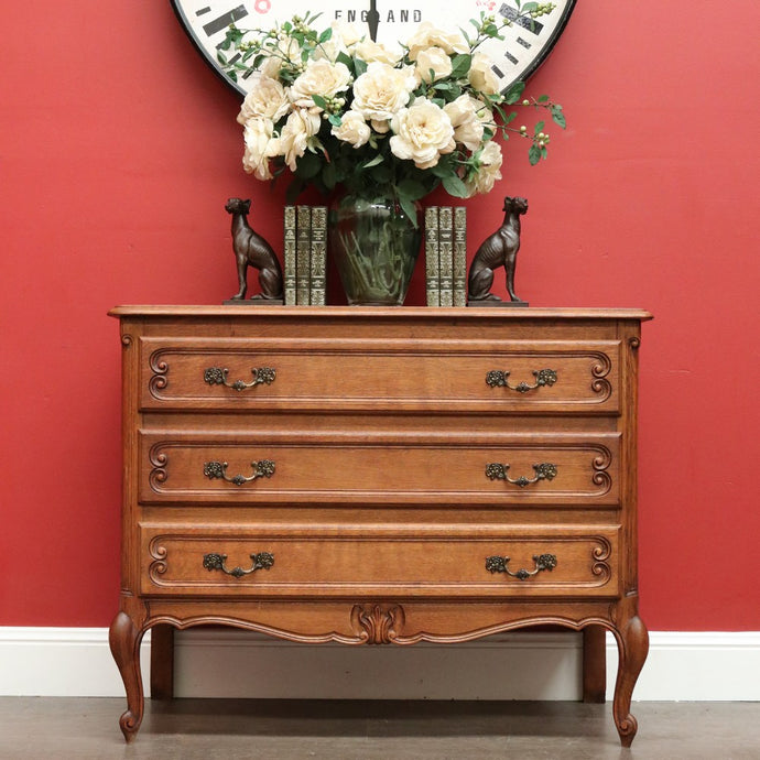 Antique French Chest of Drawers, French Chest of 3 Drawers Hall Cabinet Bedside B10489