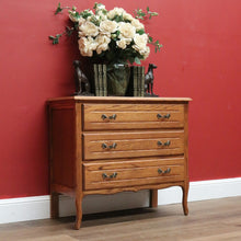 Load image into Gallery viewer, x SOLD Vintage French Chest of Drawers, French Oak and Brass 3 Drawer Hall Cupboard B10807
