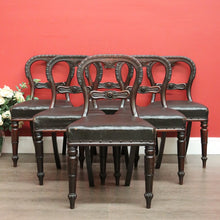 Load image into Gallery viewer, x SOLD Set of 6 Antique English Dining Chairs, Rosewood Dining Chairs Kitchen Chairs. B10325
