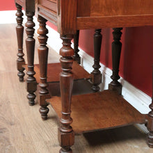Load image into Gallery viewer, x SOLD Pair of Antique French Bedside Tables, French Oak and Marble Top Lamp Tables B10774
