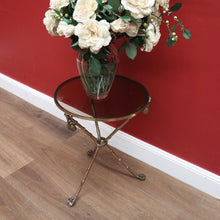 Load image into Gallery viewer, x SOLD Vintage Italian Brass Faux Bamboo Glass Top Lamp Table or Side Wine Table B11235
