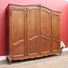 Load image into Gallery viewer, x SOLD Vintage French Four Door Armoire, Wardrobe. French Oak Cabinet Cupboard Wardrobe B10923

