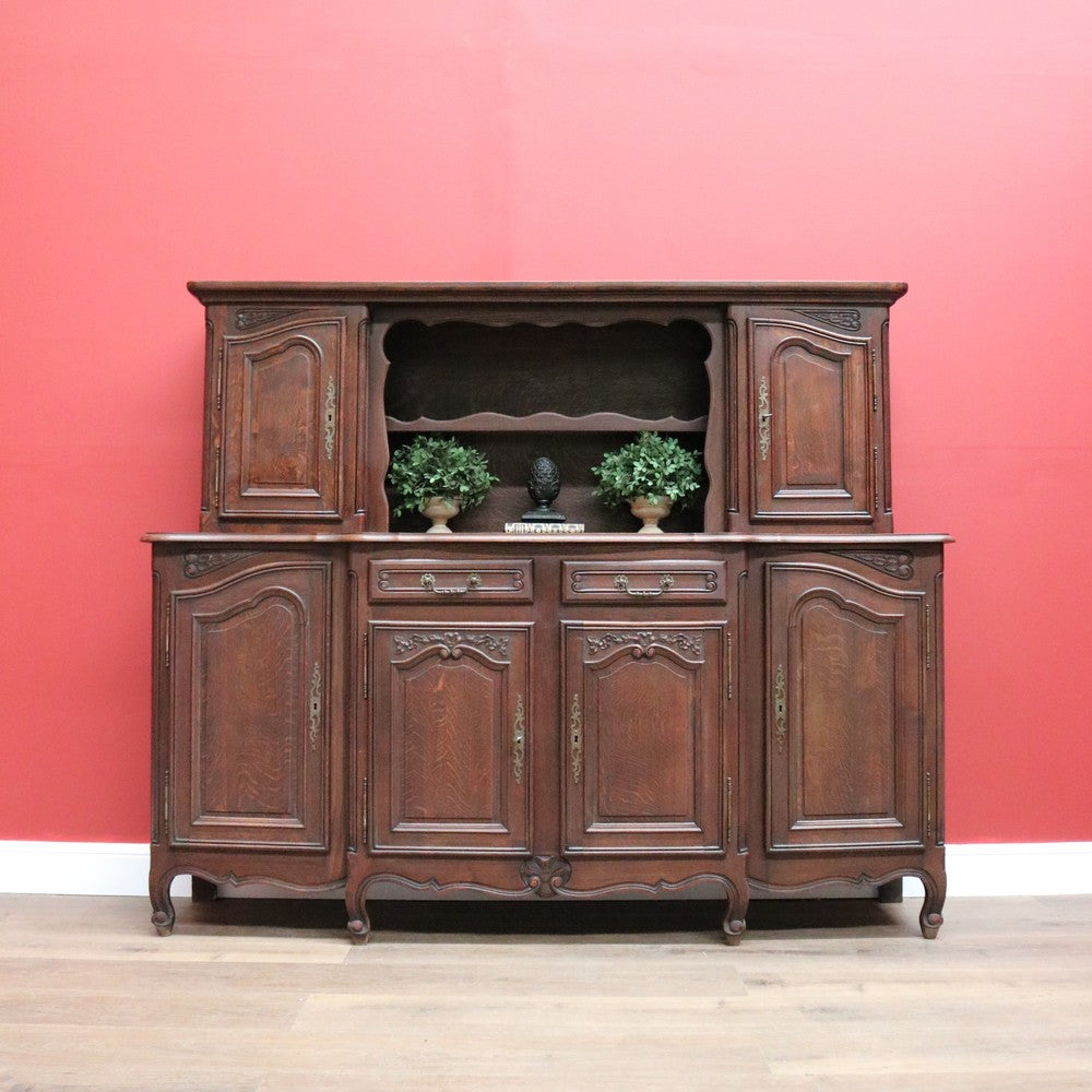 Antique French Oak Sideboard, French 2 Height Drinks Cabinet Buffet Sideboard B10666