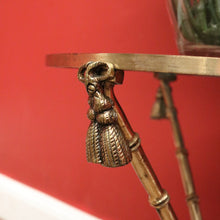 Load image into Gallery viewer, x SOLD Vintage Italian Brass Faux Bamboo Glass Top Lamp Table or Side Wine Table B11235
