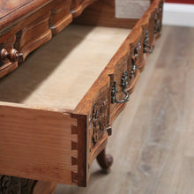 Load image into Gallery viewer, x SOLD Antique French Oak Desk, French Oak Two Drawer Drop Front Writing Bureau Desk B11045
