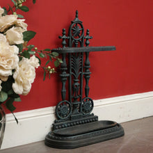 Load image into Gallery viewer, x SOLD Vintage French Cast Iron Umbrella Stand with Drip Tray, Cane Stand, or Door Stop. B10155
