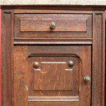 Load image into Gallery viewer, x SOLD Pair of Antique French Bedside Tables, French Oak and Marble Top Lamp Tables B10774
