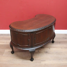 Load image into Gallery viewer, x SOLD Antique English Mahogany Desk, Kidney Shaped Ladies Desk Office Desk with Drawer B10787
