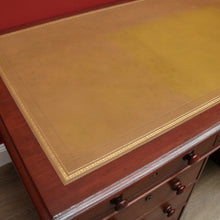 Load image into Gallery viewer, x SOLD Antique Australian Cedar and Leather Office Desk, 9 Drawer Office Study Desk B10731
