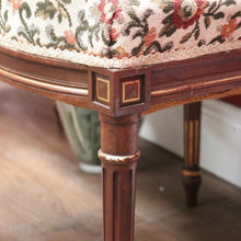 Load image into Gallery viewer, x SOLD Antique French Chairs, Hall bedroom Chairs, Walnut Gilt Frame Rust Amber Flowers B11188
