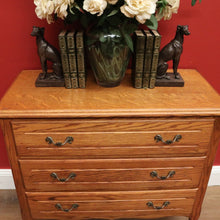 Load image into Gallery viewer, x SOLD Vintage French Chest of Drawers, French Oak and Brass 3 Drawer Hall Cupboard B10807
