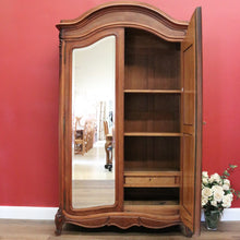 Load image into Gallery viewer, x Sold Antique French Armoire French Walnut Bevelled Mirror Linen Press Storage Cabinet B10872
