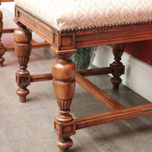 Load image into Gallery viewer, x SOLD Pair of Chairs, Church Hall Chairs, Antique French Fabric and Walnut Chairs. B10373
