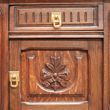 Load image into Gallery viewer, x SOLD Pair of Antique Bedside Cabinets, French Oak and Marble Lamp Tables B10574
