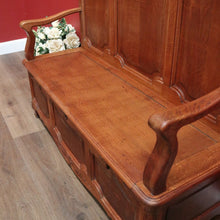 Load image into Gallery viewer, x SOLD Antique French Hall Seat Blanket Box Hall Chair Armchair Hall Settle Bench Seat. B11217
