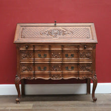 Load image into Gallery viewer, x SOLD Antique French Oak Desk, French Oak Two Drawer Drop Front Writing Bureau Desk B11045
