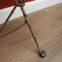 Load image into Gallery viewer, x SOLD Vintage Italian Brass Faux Bamboo Glass Top Lamp Table or Side Wine Table B11235
