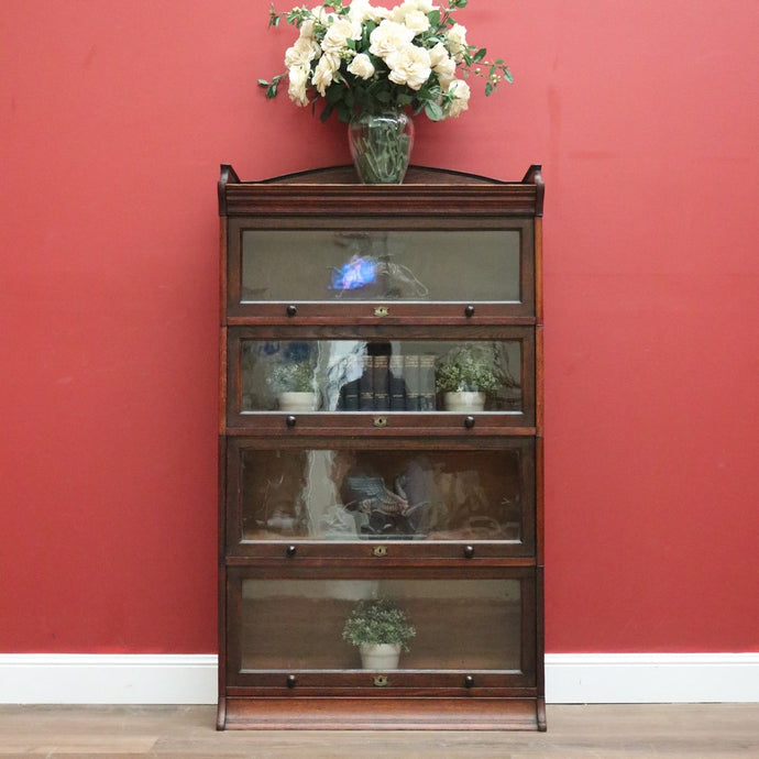 Antique English Solicitors Bookcase, Three Section Stackable Bookcase, The Lebus B11089