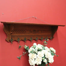 Load image into Gallery viewer, Vintage French Wall Hanging Coat Rack, Rack for Hats, Scarves, Umbrellas, Oak B11131
