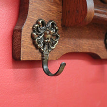 Load image into Gallery viewer, x SOLD Coat Rack, Vintage French Wall Hanging Coat Scarf, Hat Umbrella Rack Brass Hooks B10494
