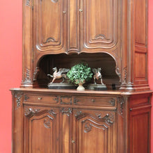 Load image into Gallery viewer, x SOLD Antique French Walnut 2 Section Carved Buffet Bookcase Display China Cabinet. B11915
