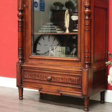 Load image into Gallery viewer, x SOLD Antique French Bookcase China Cabinet, Antique Walnut Glass Door Hall Cupboard. B10250
