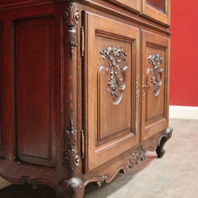 Load image into Gallery viewer, x SOLD Vintage China Cabinet, French Bookcase, Oak 4 Door Display Cabinet Chest. B10212
