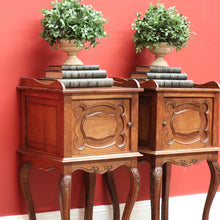 Load image into Gallery viewer, x SOLD Pair of Antique French Lamp Tables, Cabinets, Bedside Tables, Side Cupboards B10562

